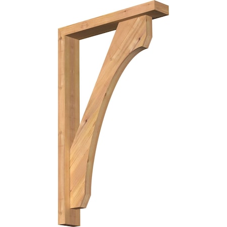 Ekena Millwork Legacy Block Smooth Bracket w/ Offset Brace, Western Red Cedar, 3 1/2"W x 20"D x 32"H BKT0402X20X32LEC05SWR